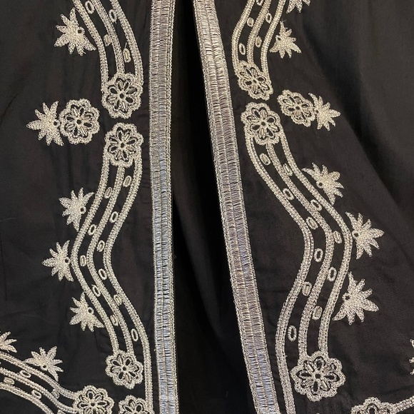 Vintage Boho Y2K Old Navy Black Silver Embroidered Skirt NWT - Picture 3 of 16